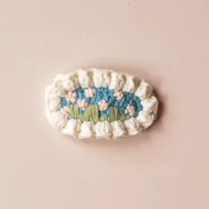 Tulippe Knit Children's Hair Clips - White