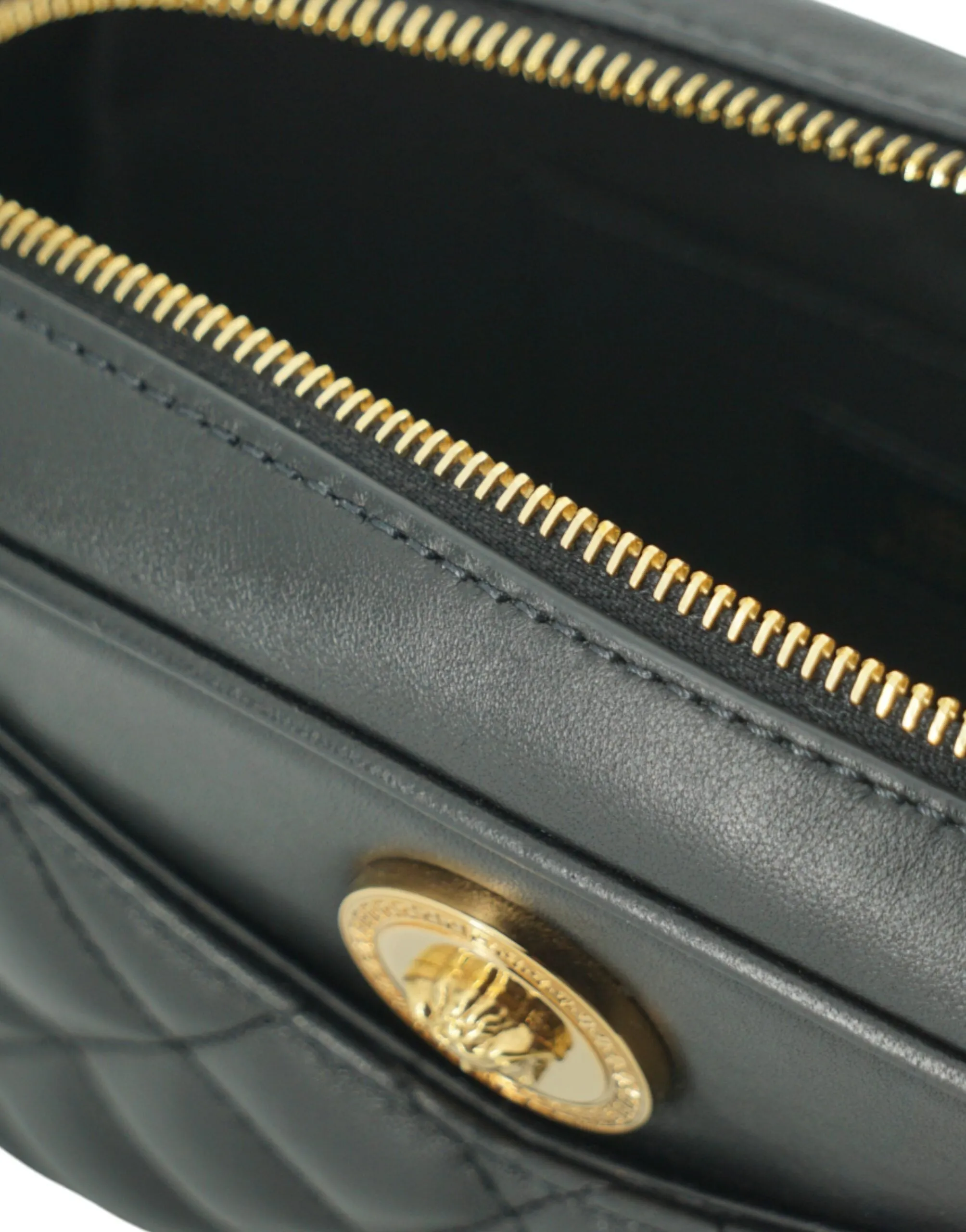 Versace Medusa Black & Gold Camera Crossbody Bag