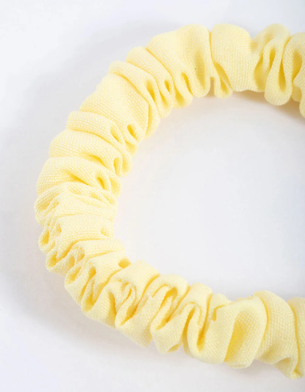 Yellow Fabric Clamp Thin Scrunchie