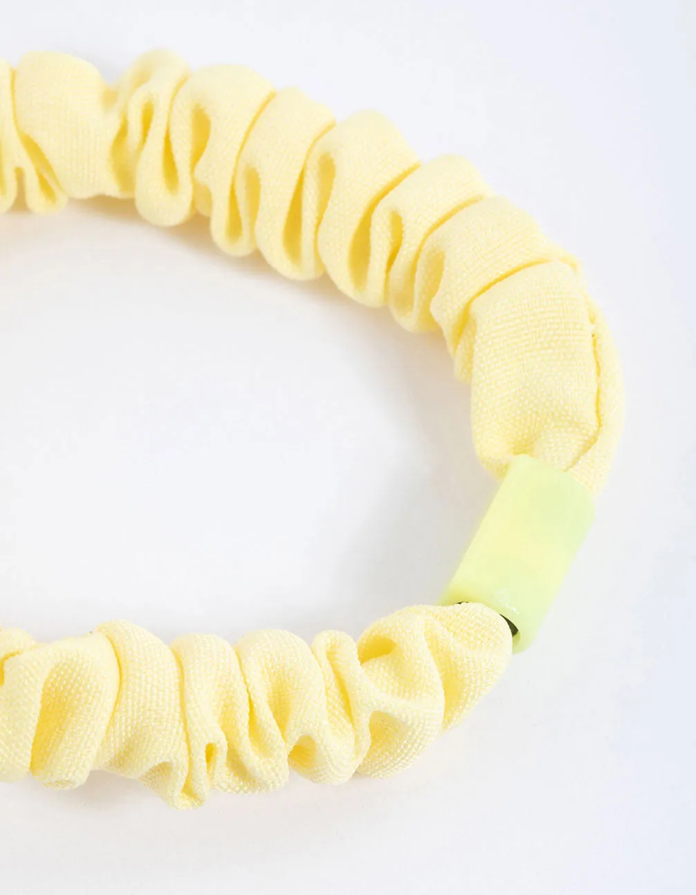 Yellow Fabric Clamp Thin Scrunchie