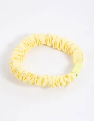 Yellow Fabric Clamp Thin Scrunchie